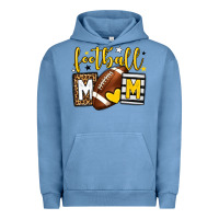Pigment Pebble Blue Football mom yellow team color Urban Hoodie - HowdyJamesFarm