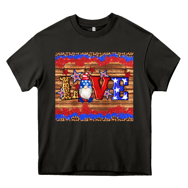 American Flag Gnomes Love Star Leopard Glitter Heavy Core Tee by Artiststas | Teevron