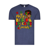 Vintage Denim pretty black and educated teacher Vintage Tee - Artiststas