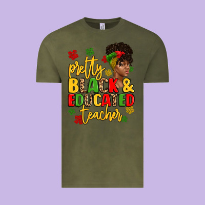 Pretty Black And Educated Teacher Vintage Tee Designed By Artiststas