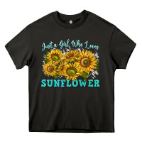 Asphalt just a girl who loves sunflower Heavy Core Tee - texasbilliewilder