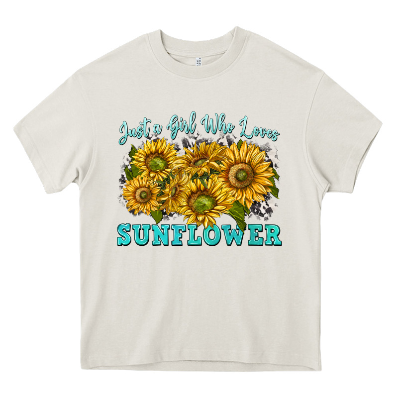 Just A Girl Who Loves Sunflower Heavy Core Tee by texasbilliewilder | Teevron