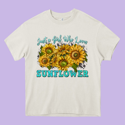 Just A Girl Who Loves Sunflower Heavy Core Tee Designed By Texasbilliewilder