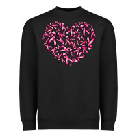 Black breast cancer ribbon heart Heavyweight Sweatshirt - AdoDesignShop