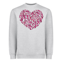 Heather Grey breast cancer ribbon heart Heavyweight Sweatshirt - AdoDesignShop
