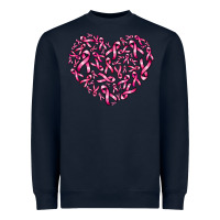 Navy breast cancer ribbon heart Heavyweight Sweatshirt - AdoDesignShop