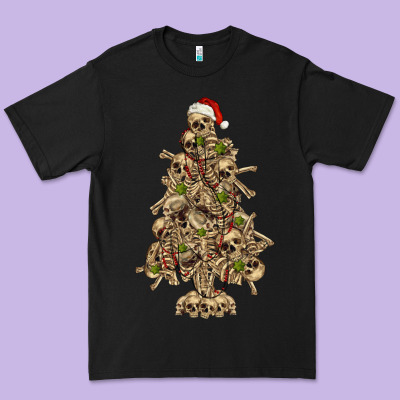 Premium Tee Skeleton Christmas Tree