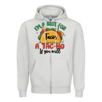 Dove Grey i'm a slut for tacos a tac ho if you will Zipper Hoodie - MaliasSmallBusiness