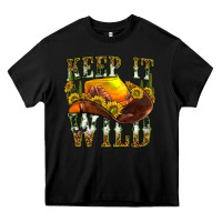 Black keep it wild western Heavy Core Tee - texasbilliewilder