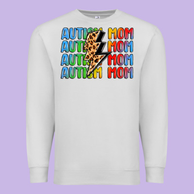 Autism Mom Lightning Bolt Premium Sweatshirt Designed By Lillyallendesigns