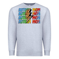 Heather Grey autism mom lightning bolt Premium Sweatshirt - LillyAllenDesigns
