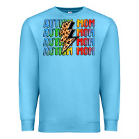 Ocean Blue autism mom lightning bolt Premium Sweatshirt - LillyAllenDesigns