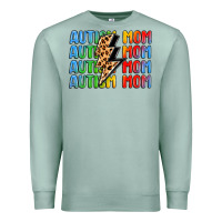 Seafoam autism mom lightning bolt Premium Sweatshirt - LillyAllenDesigns
