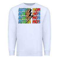 White autism mom lightning bolt Premium Sweatshirt - LillyAllenDesigns