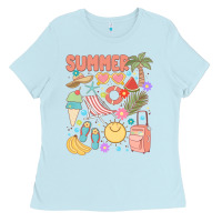 Baby Blue retro summer Ladies Tee - JahusDesignShop