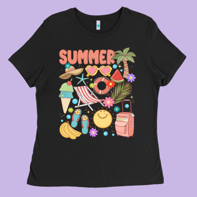 Retro Summer Ladies Tee Designed By Jahusdesignshop