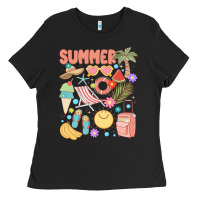Black retro summer Ladies Tee - JahusDesignShop
