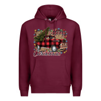 Burgundy Merry Christmas Truck Premium Hoodie - Bettercallsaul