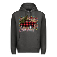 Charcoal Heather Merry Christmas Truck Premium Hoodie - Bettercallsaul