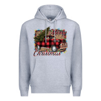 Heather Grey Merry Christmas Truck Premium Hoodie - Bettercallsaul