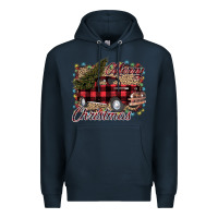 Navy Merry Christmas Truck Premium Hoodie - Bettercallsaul