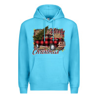 Ocean Blue Merry Christmas Truck Premium Hoodie - Bettercallsaul