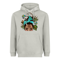 Moon Dust Lake Camping Afro Messy Bun Bbs Heavyweight Hoodie - BundleAndBundleShop