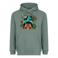 Sage Lake Camping Afro Messy Bun Bbs Heavyweight Hoodie - BundleAndBundleShop