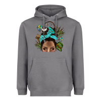 Storm Lake Camping Afro Messy Bun Bbs Heavyweight Hoodie - BundleAndBundleShop