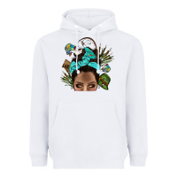 White Lake Camping Afro Messy Bun Bbs Heavyweight Hoodie - BundleAndBundleShop