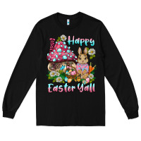 Black happy easter y'all rabbit Long Sleeve Tee - BarkalooDesign