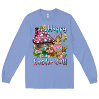 Colony Blue happy easter y'all rabbit Long Sleeve Tee - BarkalooDesign
