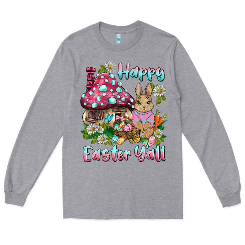 Happy Easter Y'all Rabbit Long Sleeve Tee by BarkalooDesign | Teevron