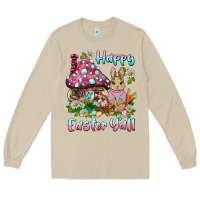 Mushroom happy easter y'all rabbit Long Sleeve Tee - BarkalooDesign