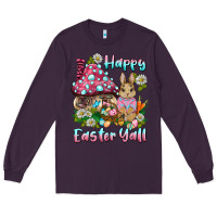 Plum happy easter y'all rabbit Long Sleeve Tee - BarkalooDesign