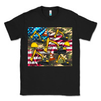 Black excavator American flag Classic Tee - Artiststas