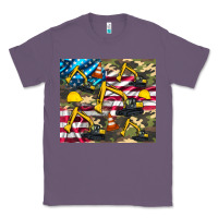 Lavender excavator American flag Classic Tee - Artiststas