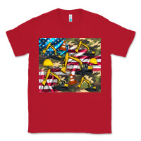 Red excavator American flag Classic Tee - Artiststas