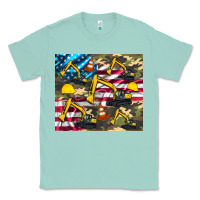Seafoam excavator American flag Classic Tee - Artiststas