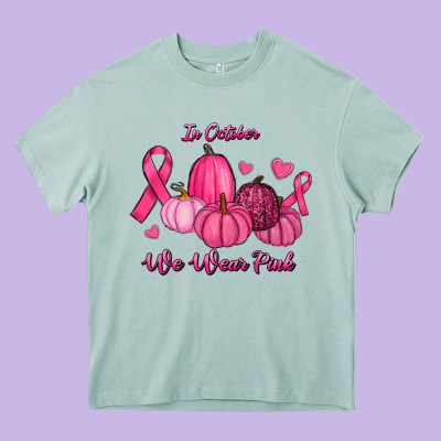 Heavy Core Tee In October We Wear Pink Pumpkins