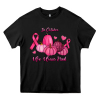 Black In October We Wear Pink Pumpkins Heavy Core Tee - RanaPortraitStore