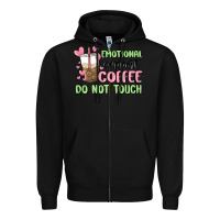 Black emotional support coffee do not touch Zipper Hoodie - MaliasSmallBusiness