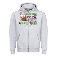 Heather Grey emotional support coffee do not touch Zipper Hoodie - MaliasSmallBusiness