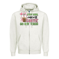 Oatmeal Heather emotional support coffee do not touch Zipper Hoodie - MaliasSmallBusiness