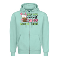 Seafoam emotional support coffee do not touch Zipper Hoodie - MaliasSmallBusiness