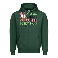 Sports Green emotional support coffee do not touch Zipper Hoodie - MaliasSmallBusiness