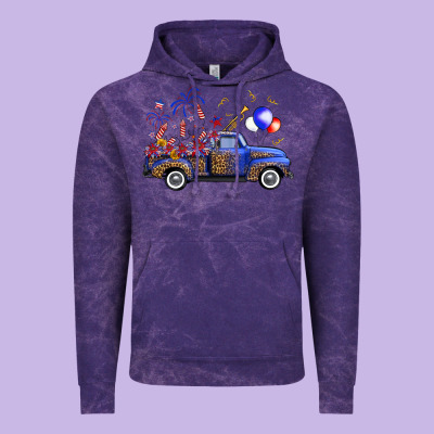 Western Truck Fourth Of July Vintage Hoodie Designed By Fadigitalartstudio