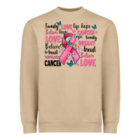 Mushroom breast cancer ribbons with cancer words Heavyweight Sweatshirt - AdoDesignShop