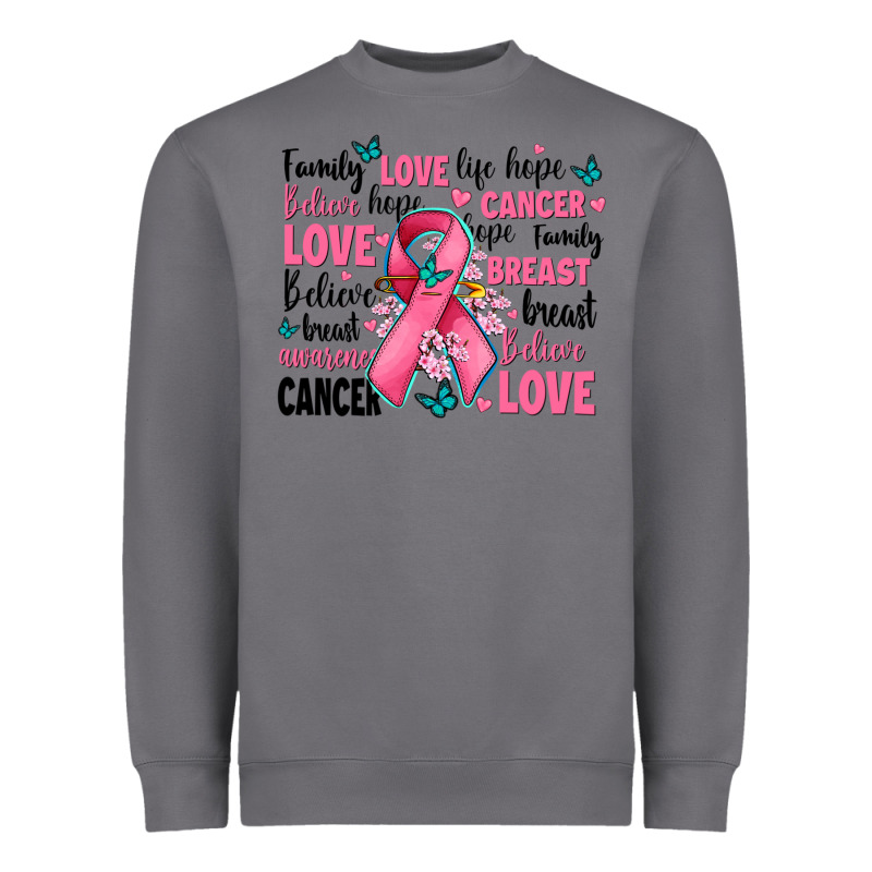 Breast Cancer Ribbons With Cancer Words Heavyweight Sweatshirt by AdoDesignShop | Teevron