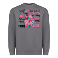 Storm breast cancer ribbons with cancer words Heavyweight Sweatshirt - AdoDesignShop